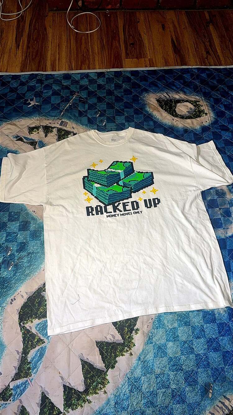 Novamen Racked Up Money Moves Only Graphic T-Shirt White